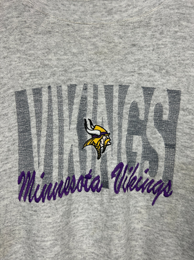 Vintage 90s NFL Logo 7 Minnesota Vikings Grey Crewneck