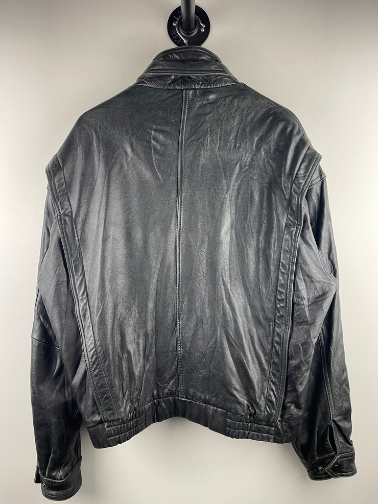 Vintage Wilsons Leather Black Leather Bomber Jacket