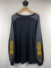 Vintage Y2K Snake Eyes Flaming Skull Black Long Sleeve