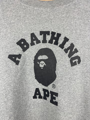 Bape College Logo Grey Crewneck
