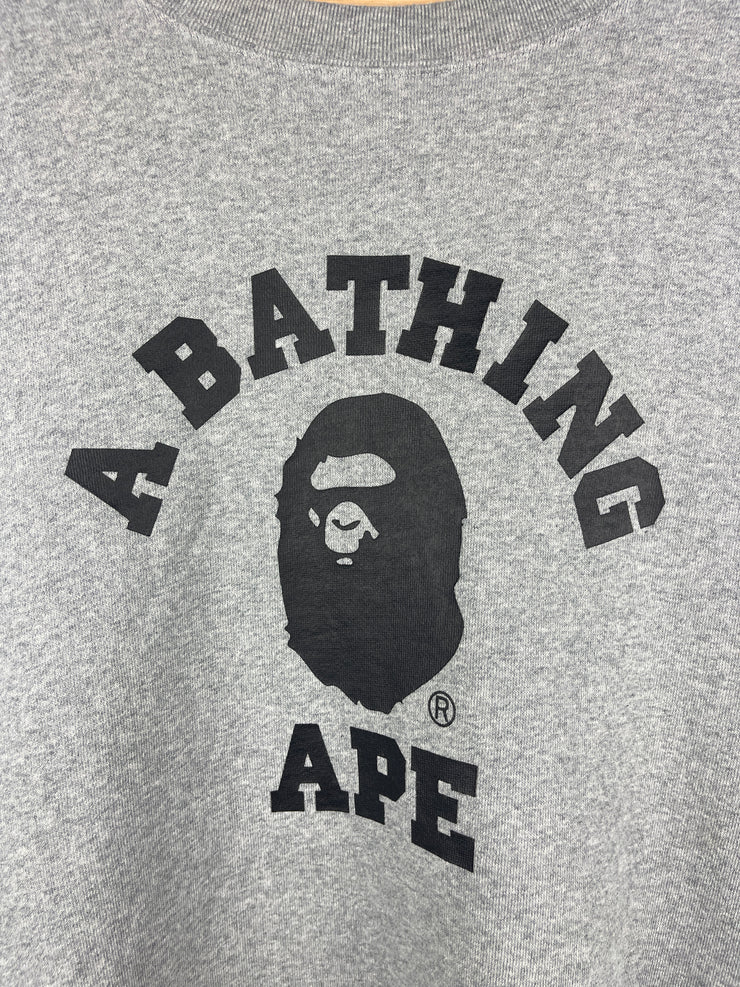 Bape College Logo Grey Crewneck