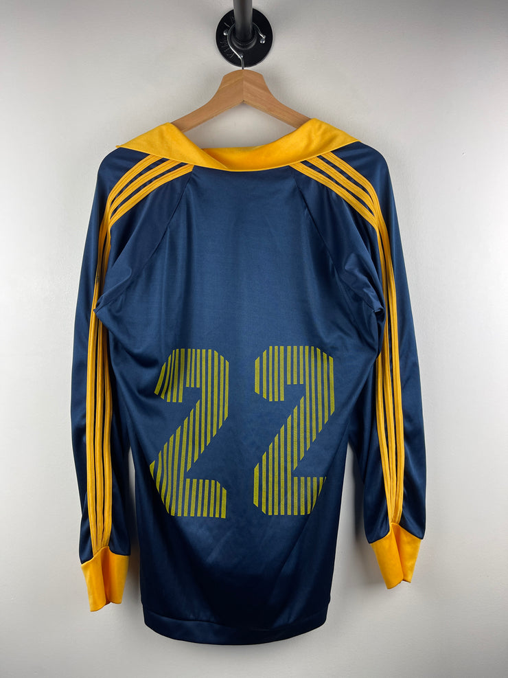 Vintage 90s West Genesse Wildcats Navy & Yellow Long Sleeve Soccer Jersey