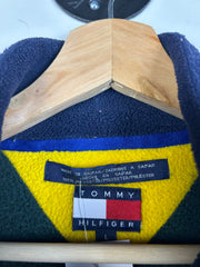 Vintage 90's Tommy Hilfiger Quarter Zip Green Fleece Sweater