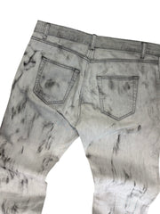 Saint Laurent Hand Painted Grey Denim Jeans