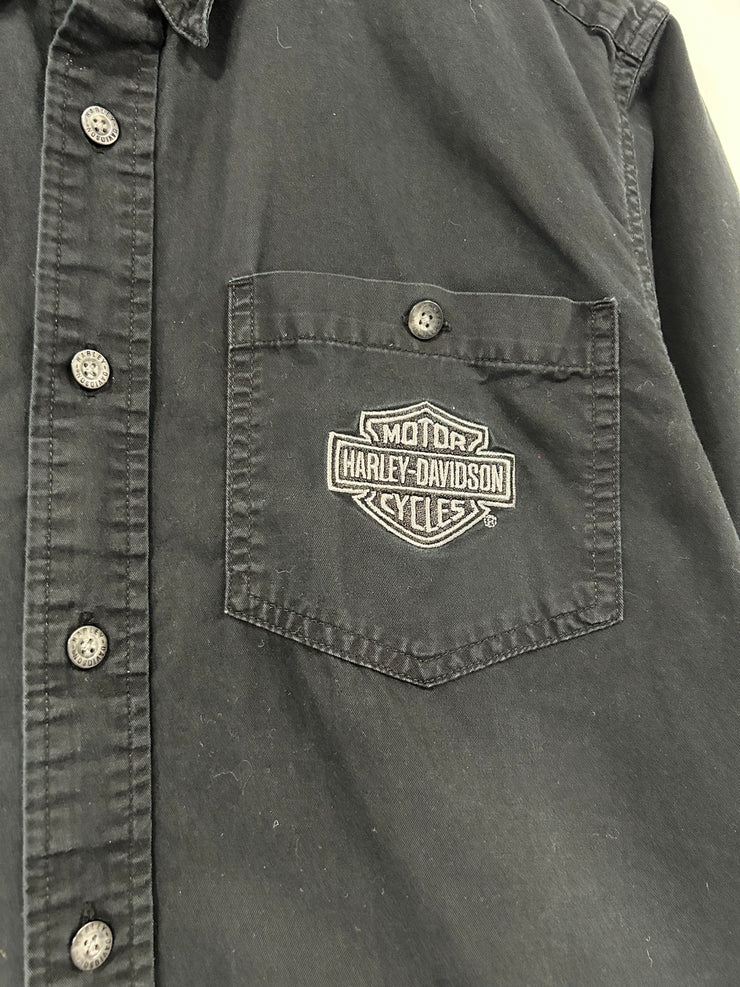 Vintage Harley Davidson Black Button Up Shirt