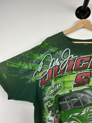 Vintage Nascar Chase Dale Earnhardt AMP All Over Print Green Tee