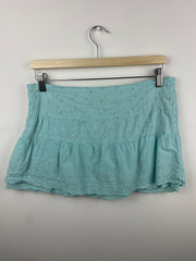 Vintage Primadonna Women's Teal Linen Mini Skirt