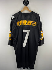 Vintage NFL Reebok Pittsburgh Steelers Roethlisberger Black Football Jersey