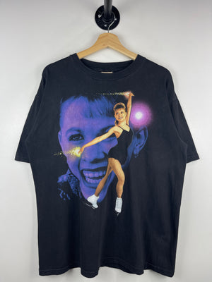 Vintage 90s Oksana Baiul Figure Skating Black Tee