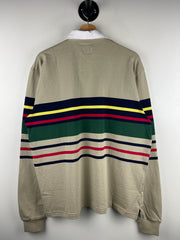 Noah Striped Beige Polo Rugby Long Sleeve