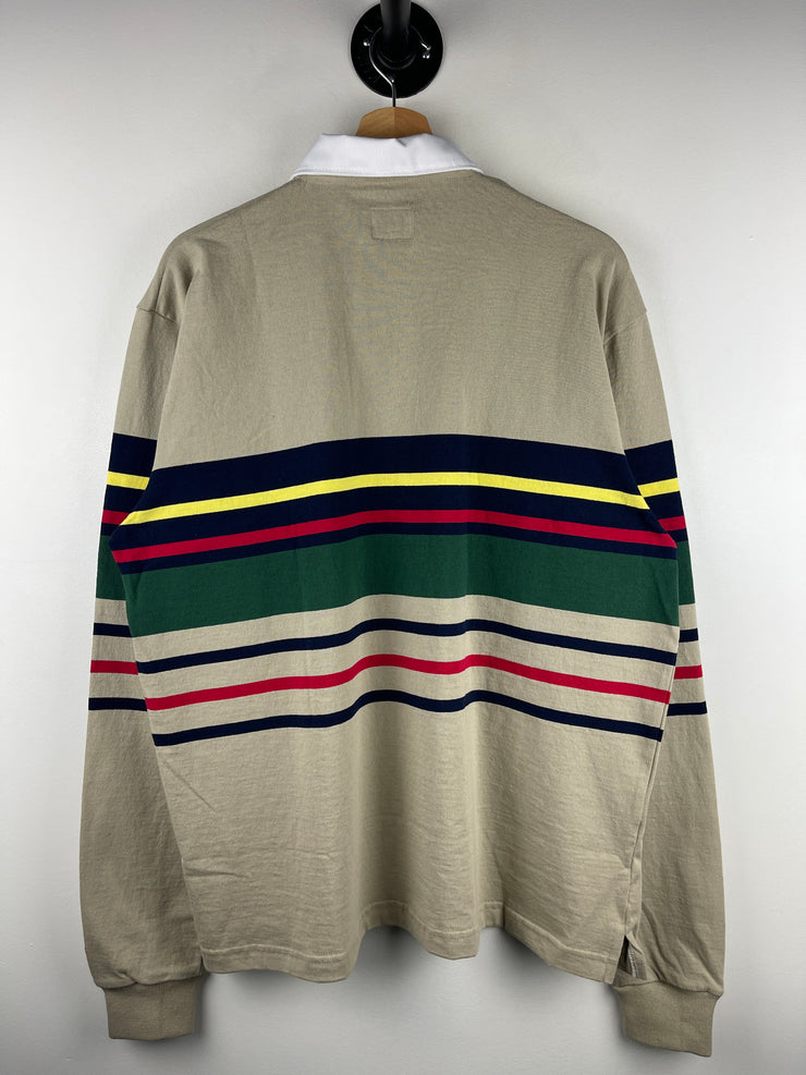 Noah Striped Beige Polo Rugby Long Sleeve