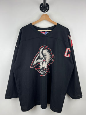 Vintage 90s NHL CCM Buffalo Sabes Pat Lafontaine Black Practice Hockey Jersey