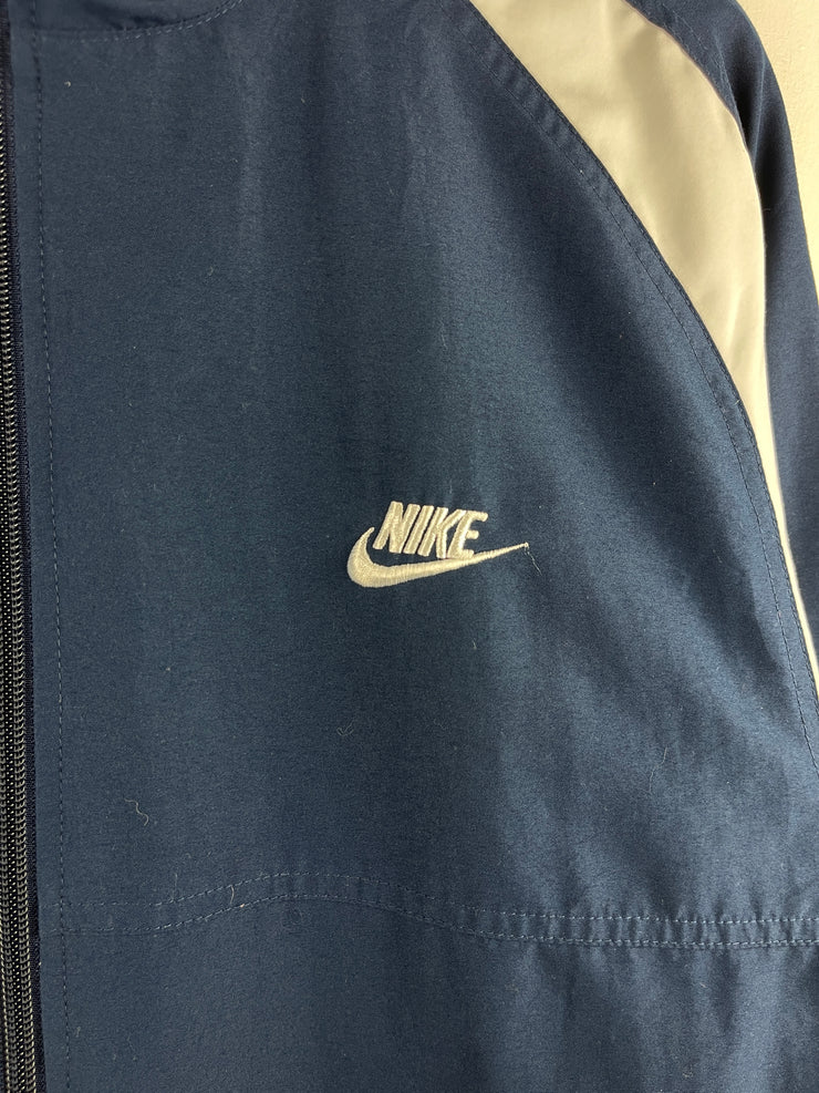 Vintage Nike Swoosh Spellout Navy & White Windbreaker