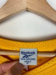 Vintage 90's Reebok Zeeland Cropped Mesh Yellow Football Jersey