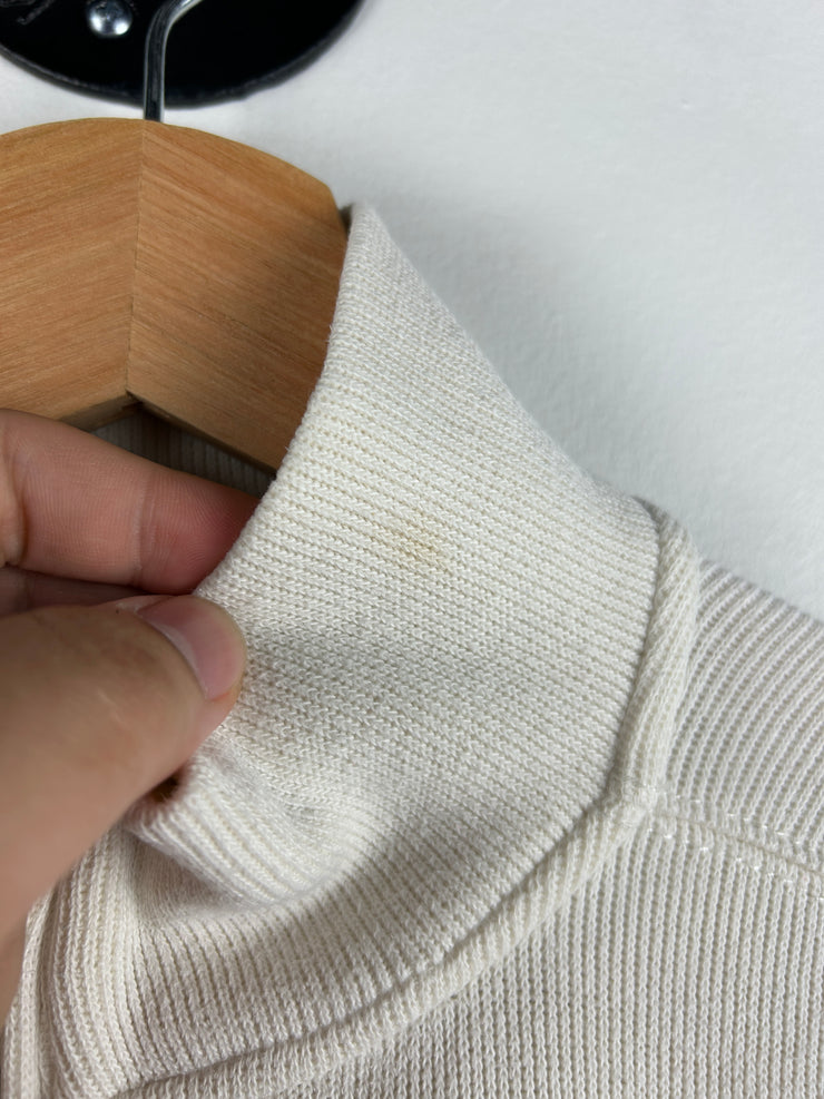 Vintage 90s Polo Ralph Lauren Pony White Quarter Zip Sweater