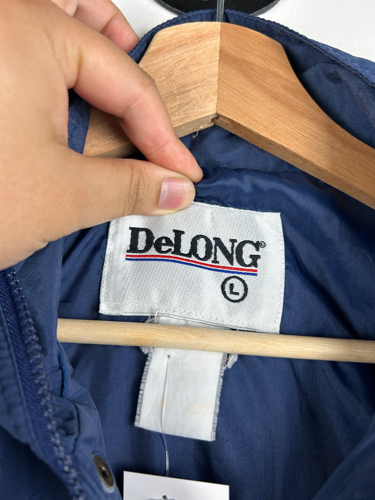 Vintage 90s Delong Penn State Navy & White Windbreaker