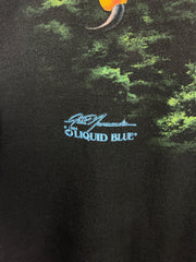 Vintage 90s Liquid Blue Eagle All Over Print Black Tee