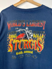 Vintage 2004 Sturgis Flaming Eagle Blue Tee