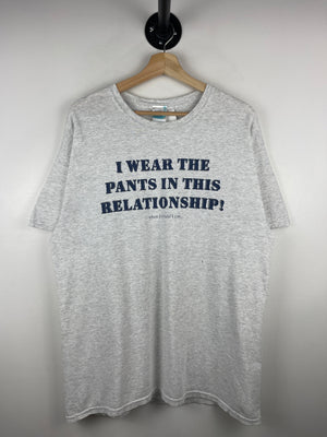 Vintage I Wear The Pants in The Relationship When Im Told I Can Comedy Grey Tee