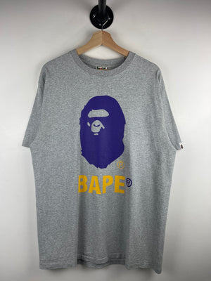 Bape Ape Head Purple & Grey Tee