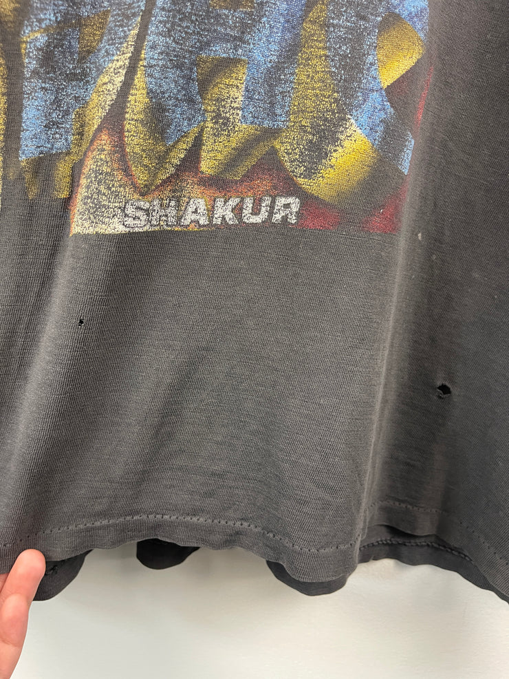 Vintage 90s Tupac Shakur 2Pac Thug Life Black Rap Tee