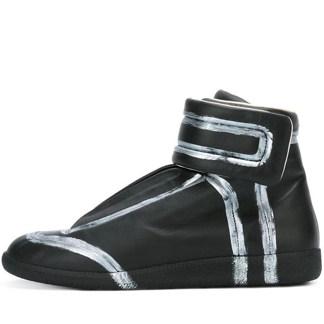 Maison Margiela Future Black & Silver High Top Sneakers