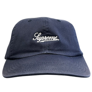 Supreme SS16 Script Logo Navy Fitted 6 Panel Hat