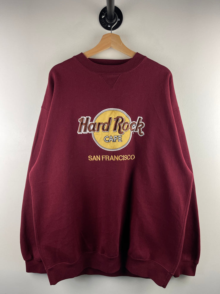 Vintage 90s Hard Rock Café San Francisco Burgundy Crewneck