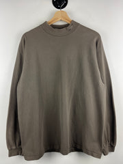 Vintage 90s Nike Golf Swoosh Tonal Brown Mock Neck Long Sleeve