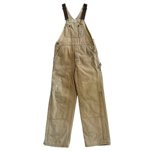 Vintage 90s Carhartt Double Knee Light Brown Insulated Overalls