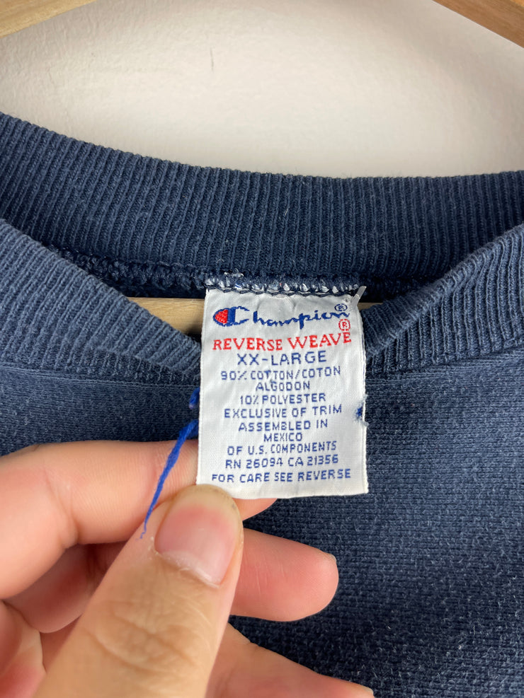 Vintage 90s Champion Reverse Weave Atlanta Olympics Embroidered Navy Crewneck