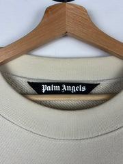 Palm Angels Spray Teddy Bear Cream Crewneck
