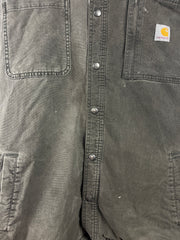 Vintage Carhartt Blanket Lined Faded Black Button Up Long Sleeve Shirt