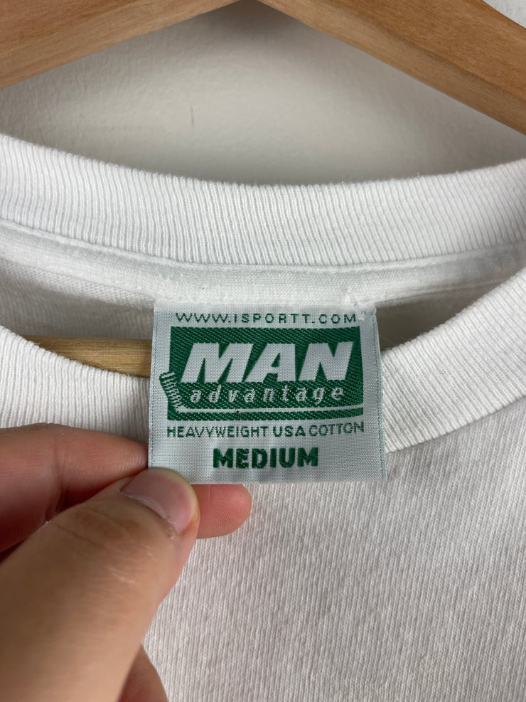 Vintage 90s Hockey Man Advantage White Tee