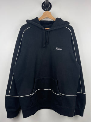 Supreme SS18 Piping Black Hoodie