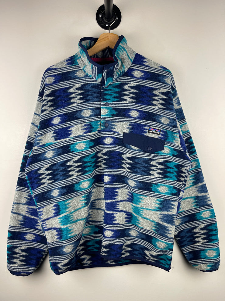 Vintage Patagonia Synchilla Snap T Aztec Blue Fleece Sweater