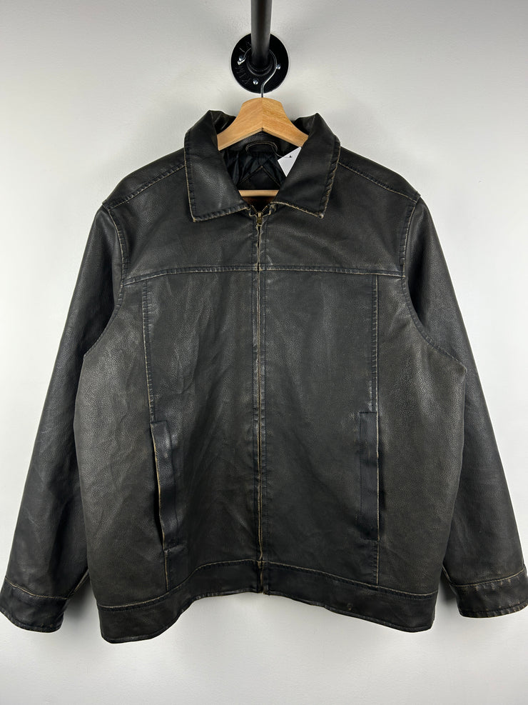 Vintage Arizona Black Leather Cropped Jacket