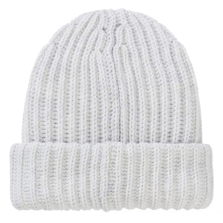 Supreme FW25 Chunky Rib Classic Logo Ash Grey Beanie