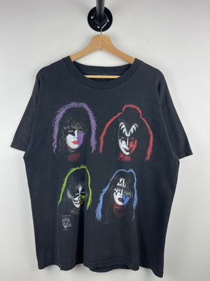 Vintage 90s Kiss Army Depot Faces Black Tee