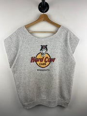 Vintage 90s Hard Cow Café Minnesota Cut Off Grey Crewneck