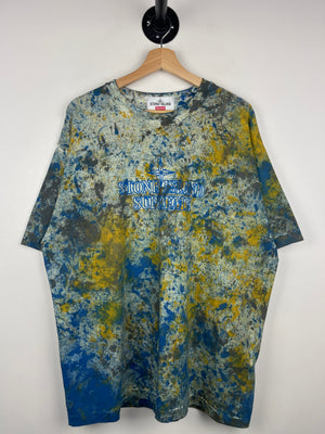 Supreme X Stone Island FW20 Embroidered Dark Blue Tee