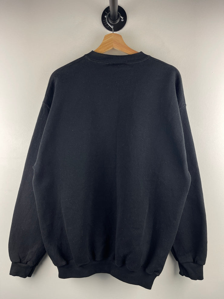 Vintage 90s Disney Puma Winnie The Pooh Think Honey Embroidered Black Crewneck