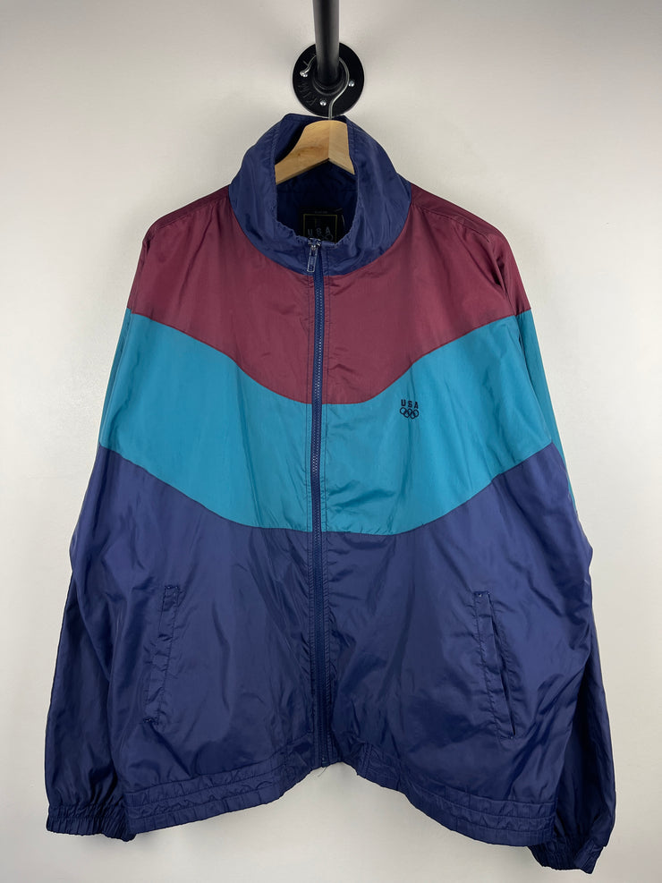 Vintage 90s USA Olympics Navy & Teal Windbreaker