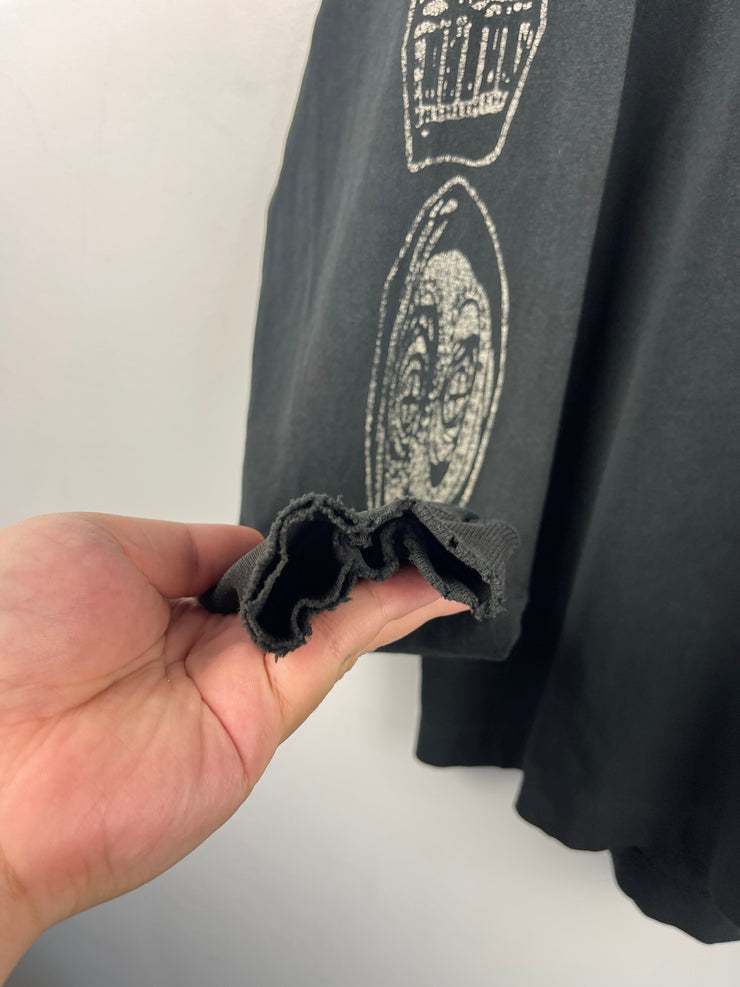 Vintage 90s Old Ghosts Skeleton Who Will F*ck Up In The Name Of God Black Long Sleeve