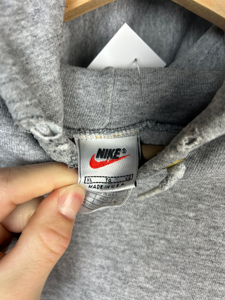 Vintage 90s Nike Mini Swoosh Grey Hoodie