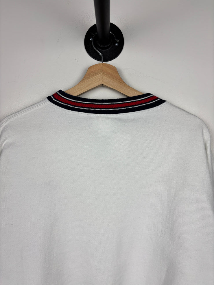 Vintage 90s Chase Bank Embroidered White Crewneck