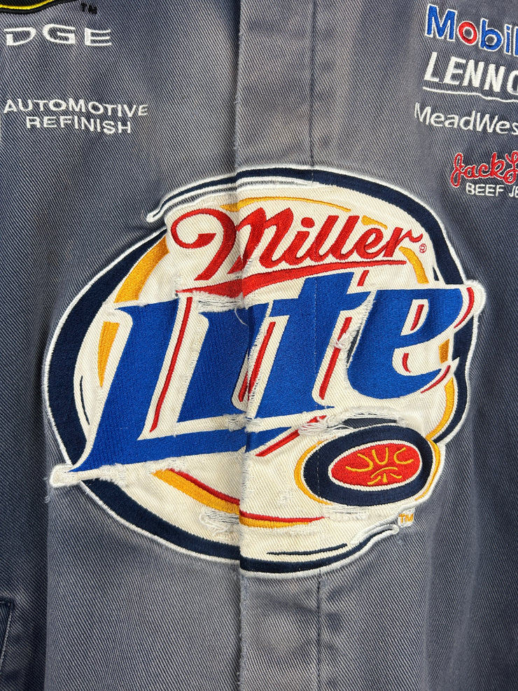 Vintage 90s Nascar Chase Miller Lite Faded Navy Racing Jacket