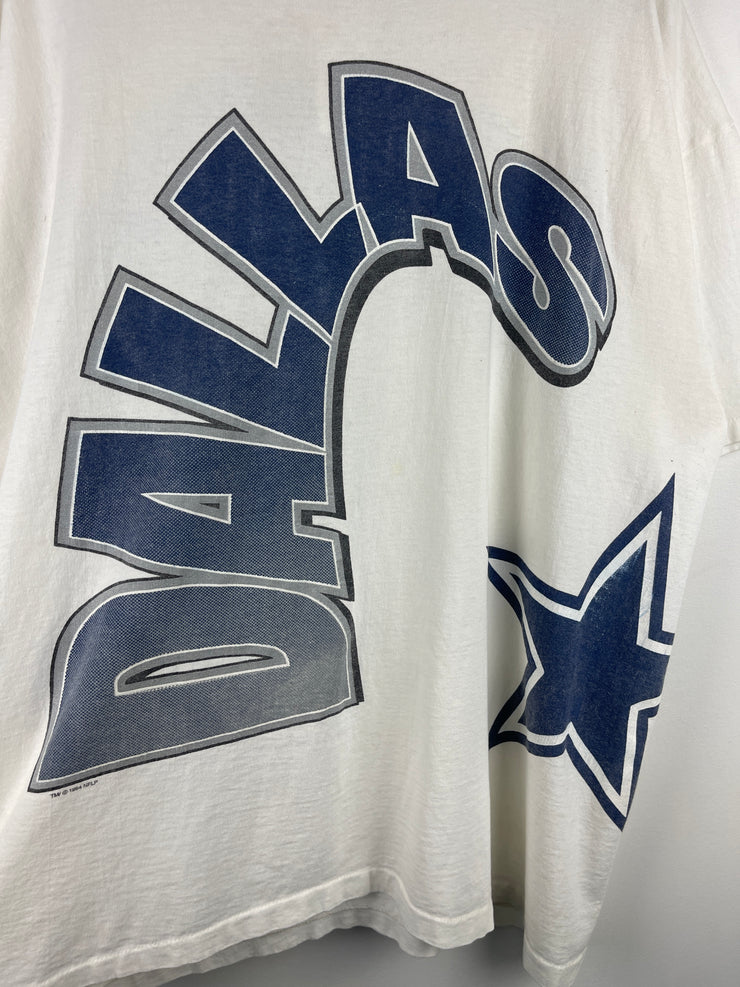 Vintage 90s NFL Dallas Cowboys Big Spellout White Tee