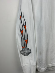 Vintage Harley Davidson Johnstown Flames White Long Sleeve