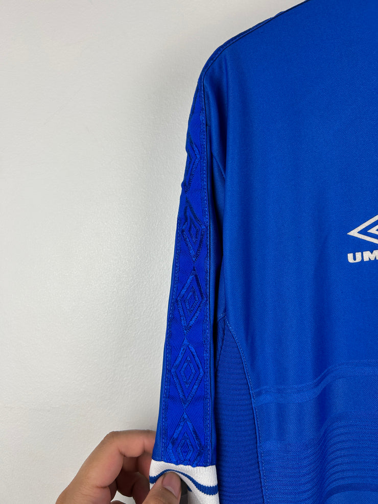 Vintage 90s Umbro Blue Soccer Jersey